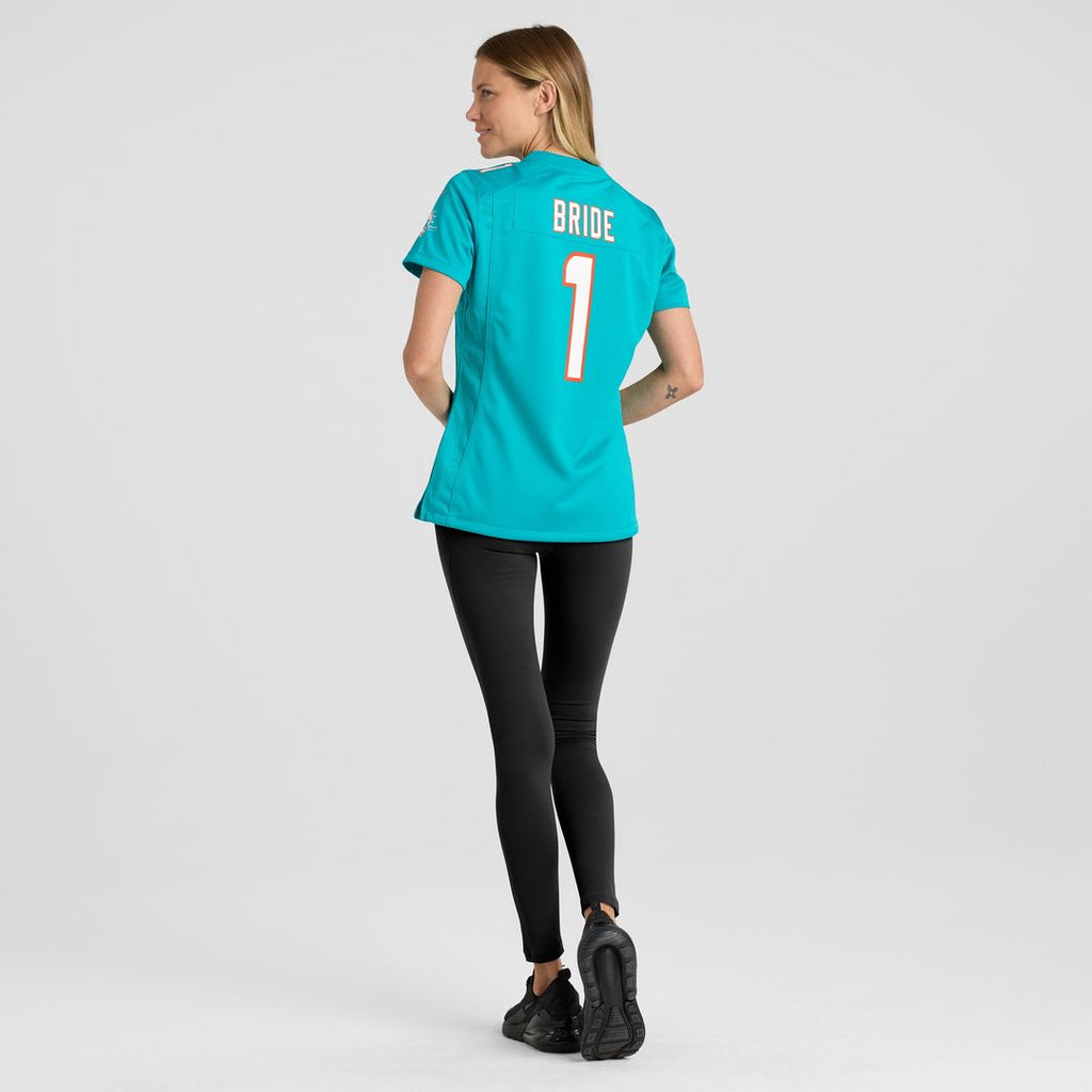 Number 1 Bride Miami Dolphins Nike Women's Game Official Jersey - Aqua