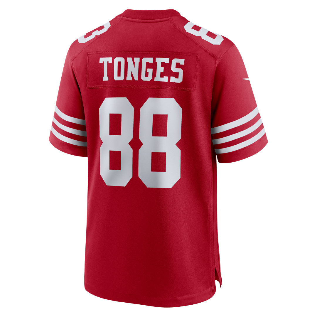 Jake Tonges San Francisco 49ers Nike Team Game Official Jersey -  Scarlet