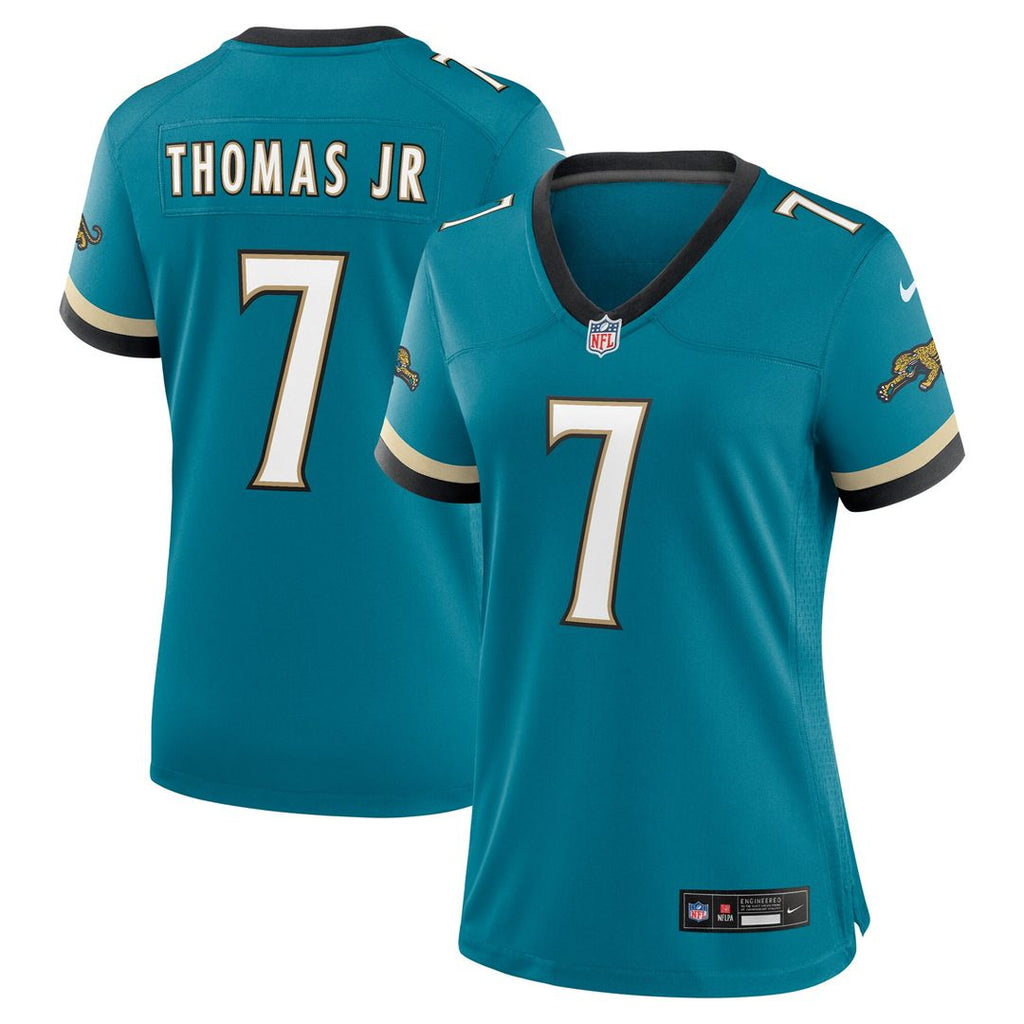Brian Thomas Jr. Jacksonville Jaguars Nike Women's Prowler Throwback Game Official Jersey - Teal