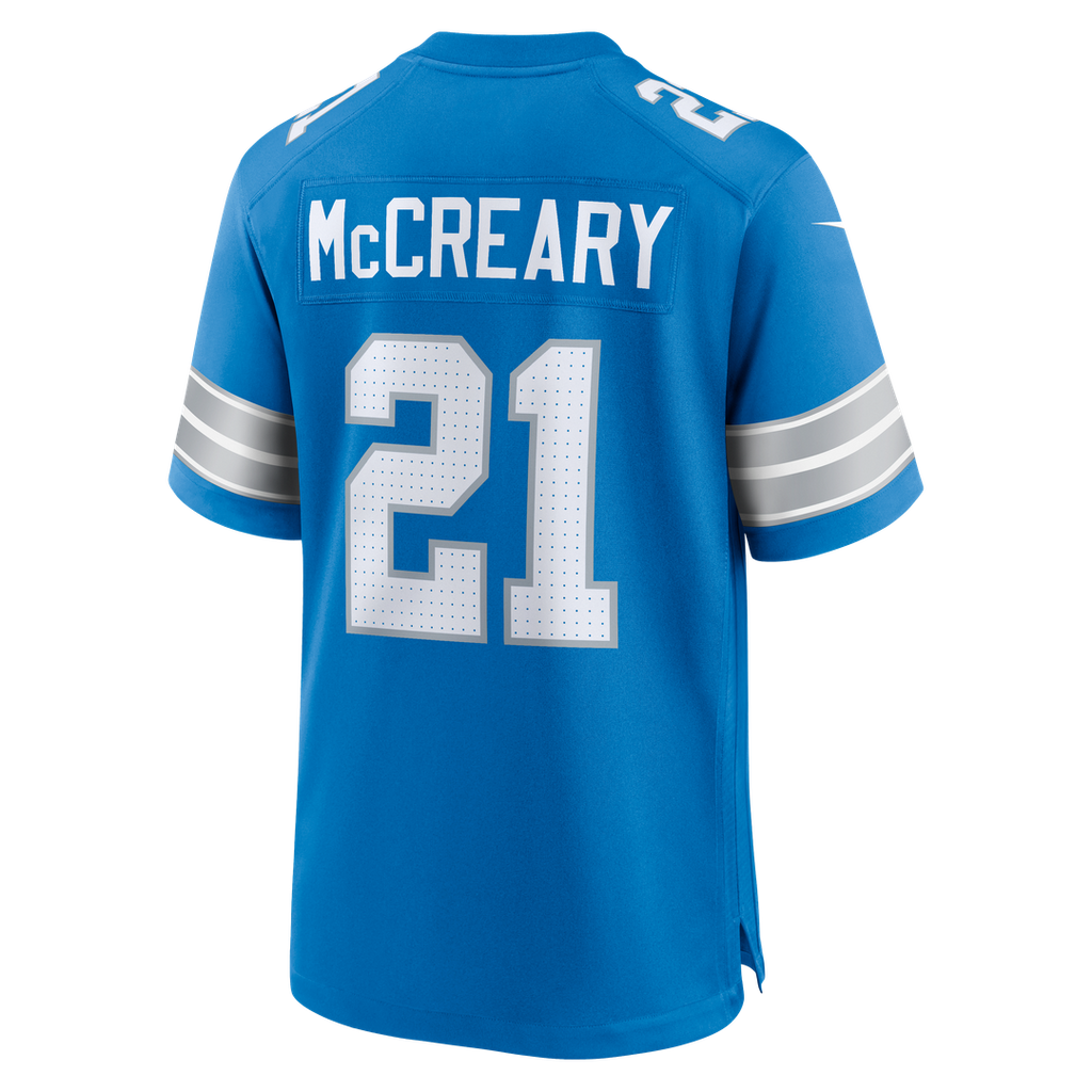 Roger McCreary Detroit Lions Nike Team Game Official Jersey -  Blue