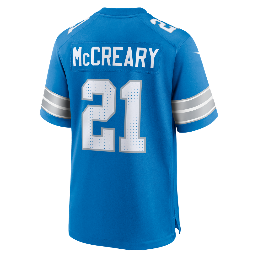 Roger McCreary Detroit Lions Nike Team Game Official Jersey -  Blue