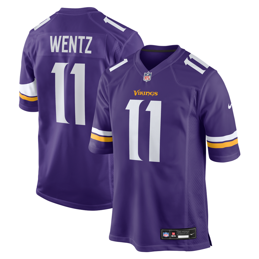 Carson Wentz Minnesota Vikings Nike Team Game Official Jersey -  Purple