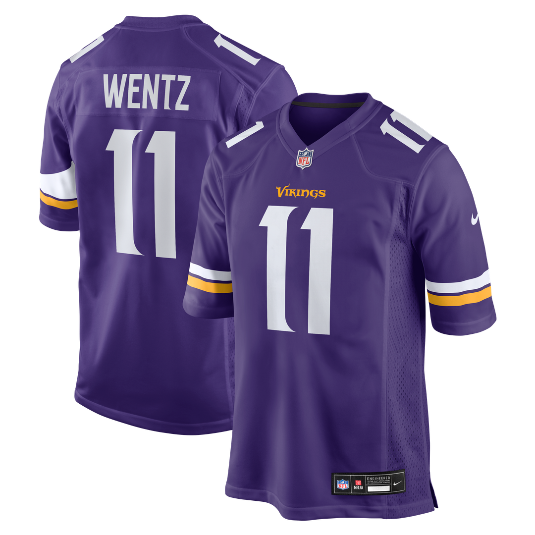 Carson Wentz Minnesota Vikings Nike Team Game Official Jersey -  Purple