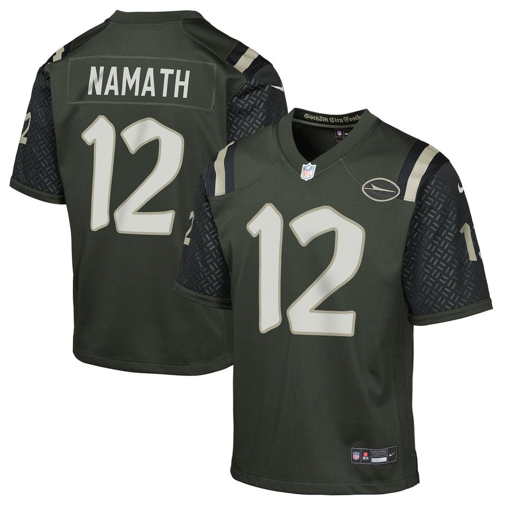 Joe Namath New York Jets Nike Youth 2025 Rivalries Collection Retired Player Game Official Jersey - Gotham Green
