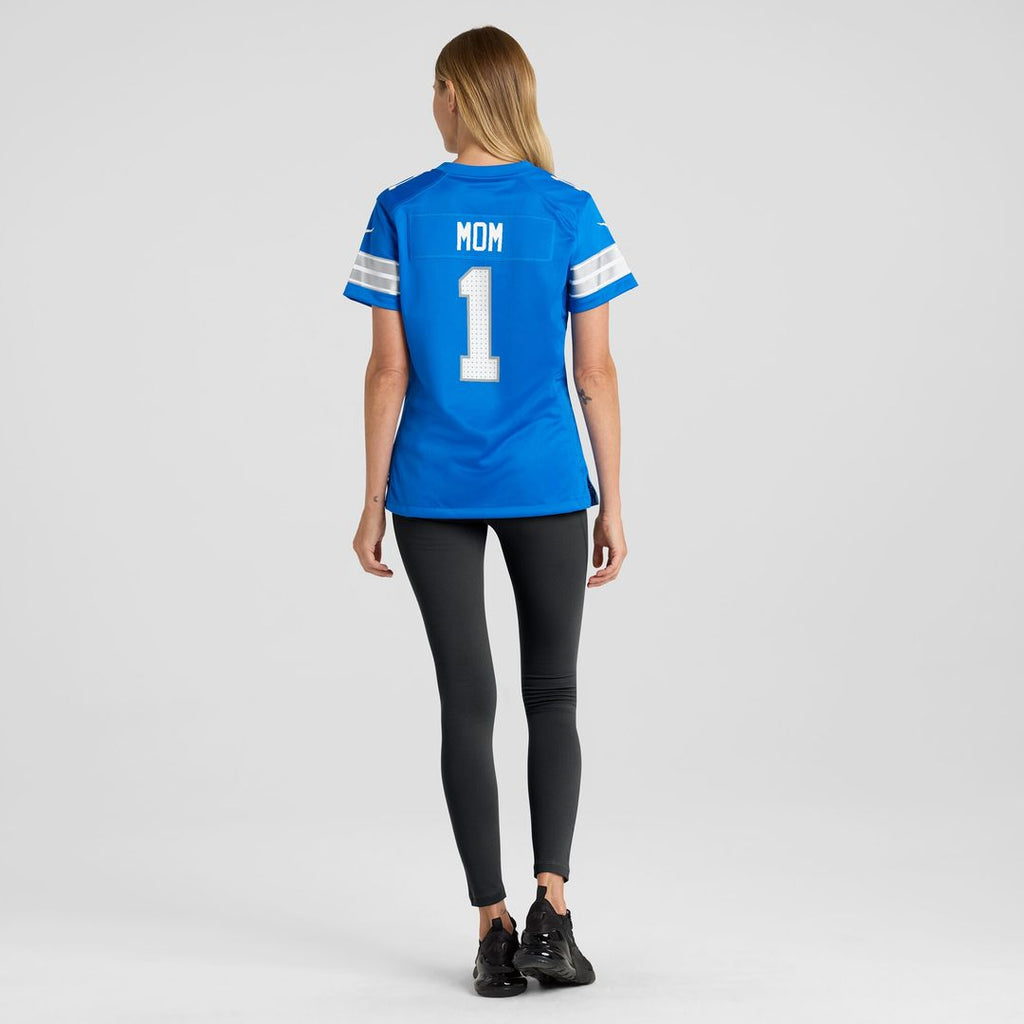 Number 1 Mom Detroit Lions Nike Game Official Jersey - Blue