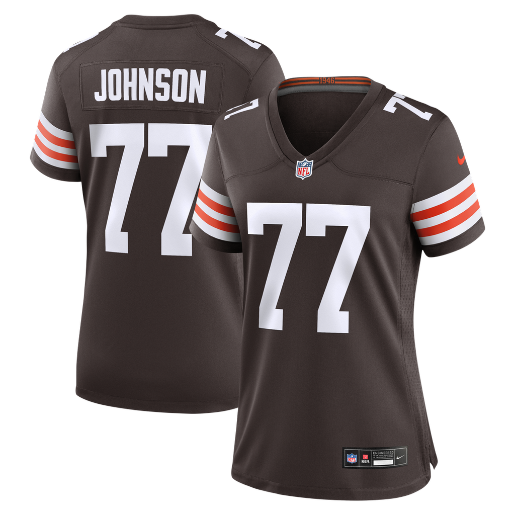 Zion Johnson Cleveland Browns Nike Women's Team Game Jersey - Brown