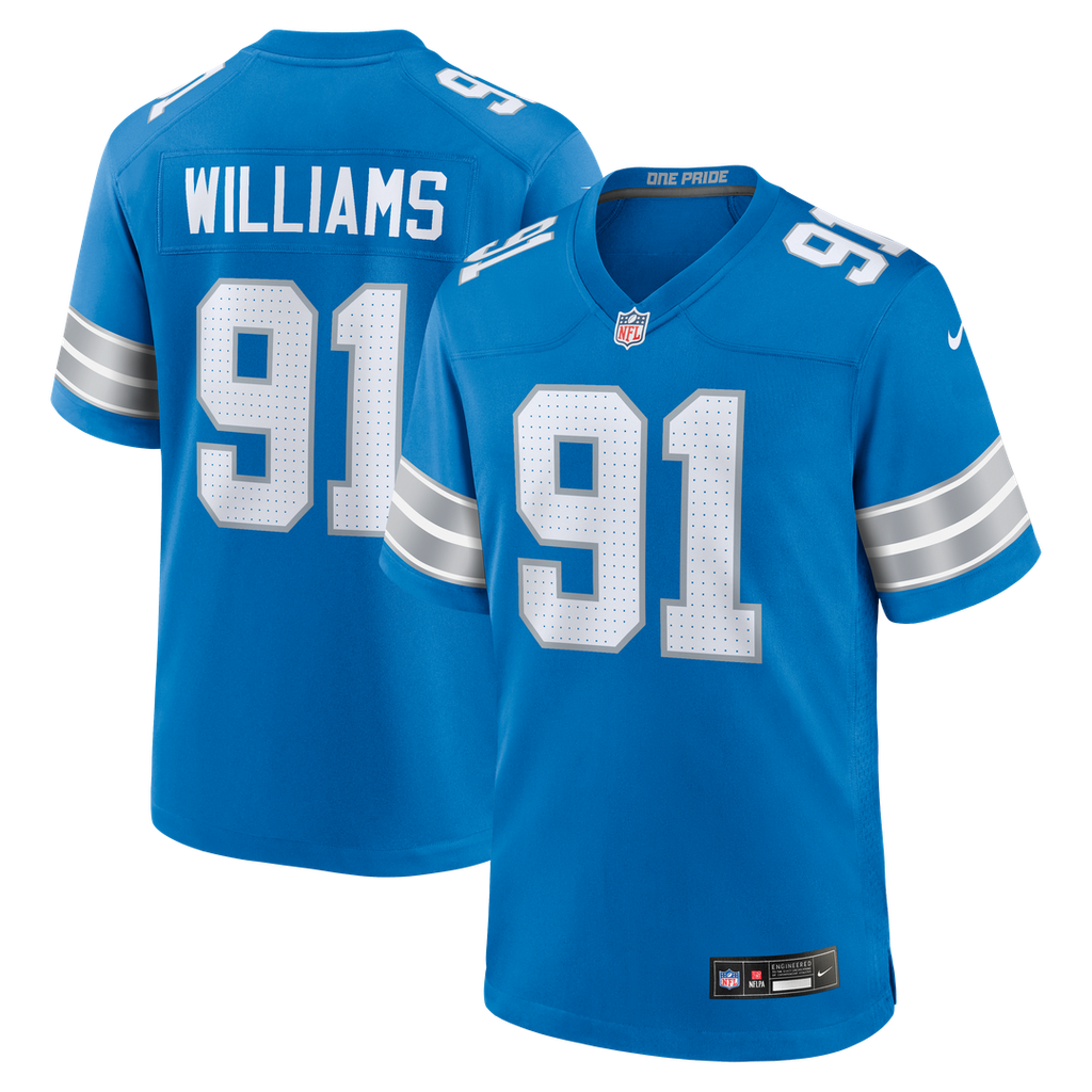Tyleik Williams Detroit Lions Nike Team Game Official Jersey -  Blue