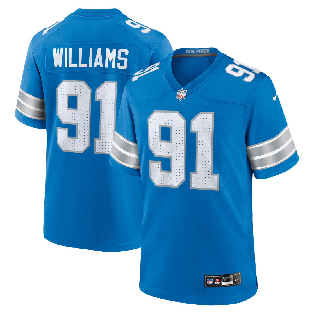 Tyleik Williams Detroit Lions Nike Team Game Official Jersey -  Blue