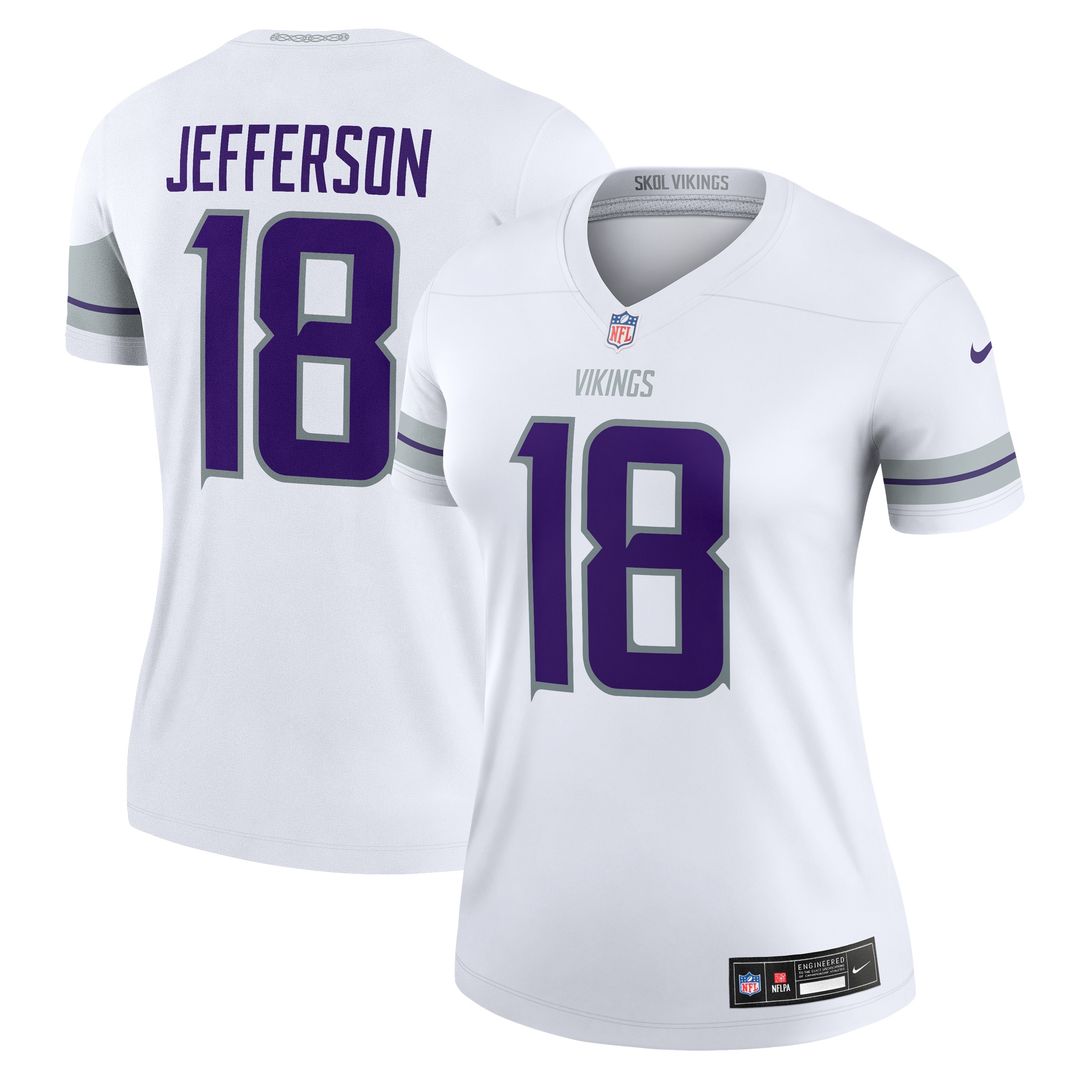 Justin Jefferson Minnesota Vikings Nike Women's Alternate Legend Player Performance Top - White