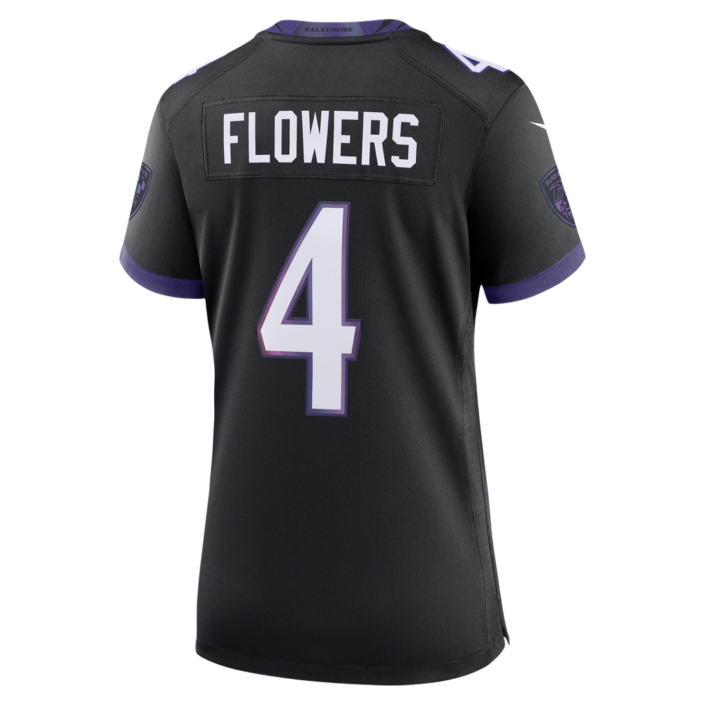 Zay Flowers Baltimore Ravens Nike Women's Alternate Game Official Jersey - Black